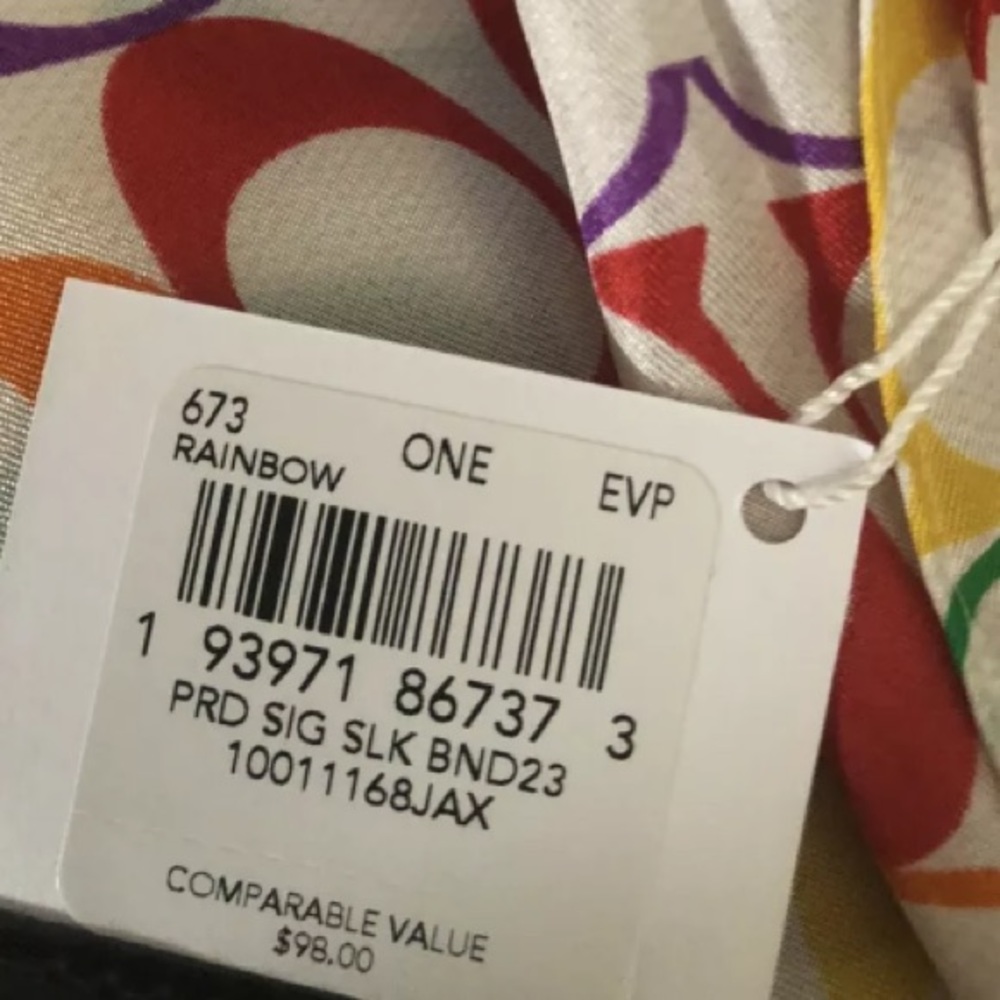 Coach Pride Rainbow Scarf Bandana NWT - Picture 6 of 6